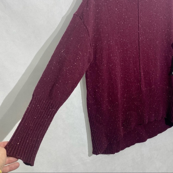 A.N.A. Mock Turtleneck Maroon Sweater High/Low NWT - Picture 3 of 12